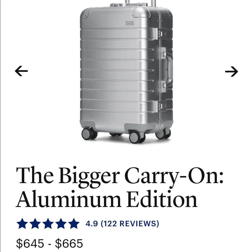 Away The Bigger Carry-On: Aluminum Edition Silver Luggage